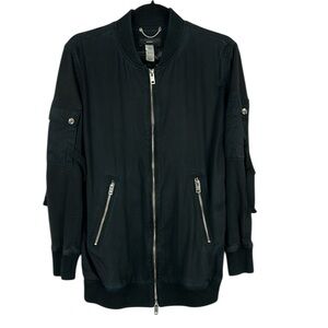 Diesel Mens Casual Streetwear Lyocell Full Zip Bomber Jacket Medium Black